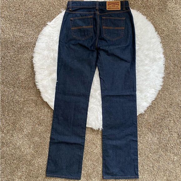 Express Precision Fit Jeans Dark Blue Size 3/4 - Picture 2 of 9